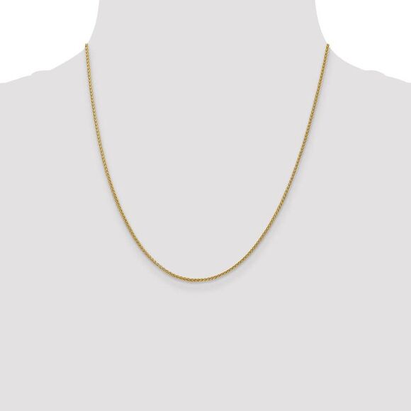 1.5mm 14k Yellow Gold Hollow Wheat Chain Necklace, 20 Inch - Picture 2 of 8